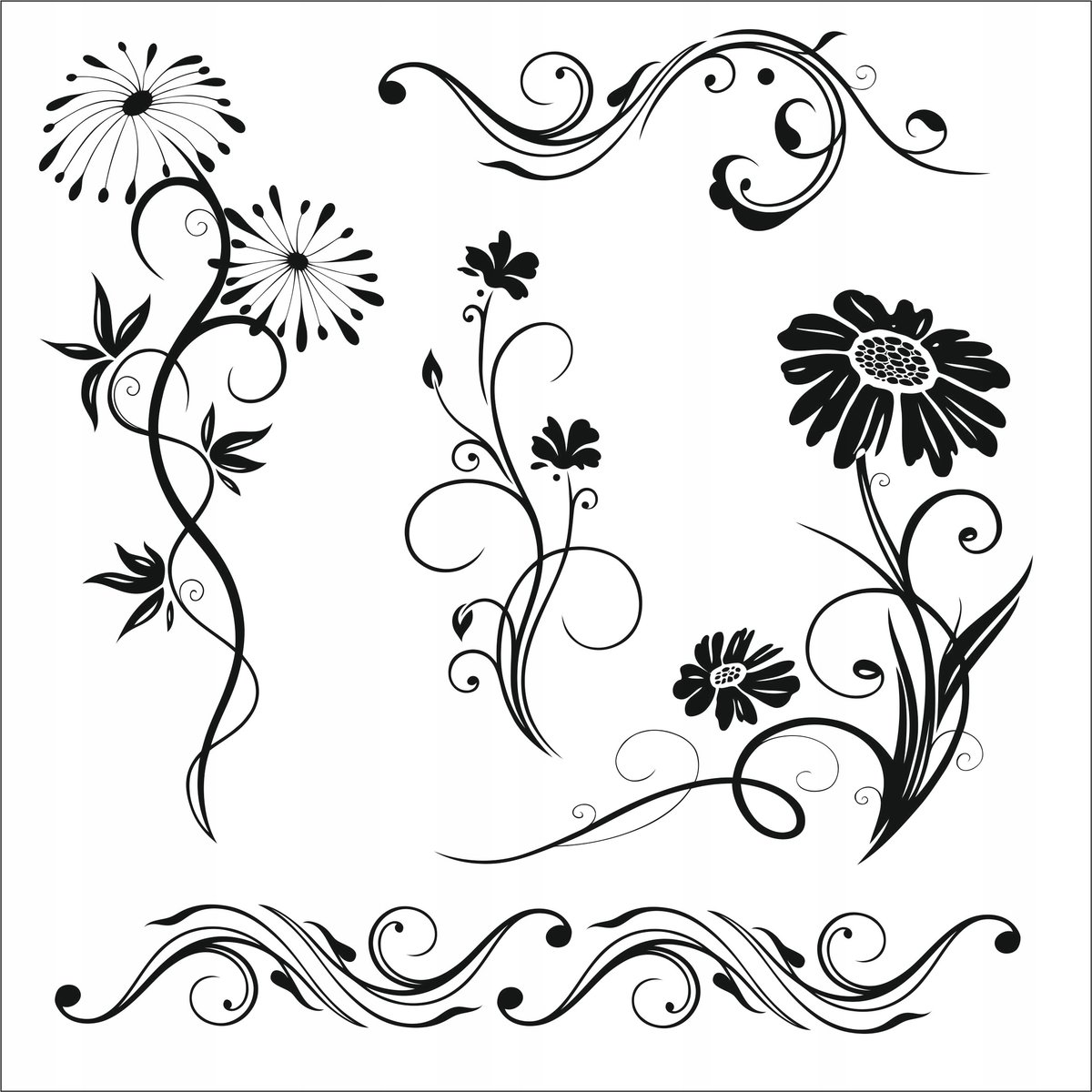 Szablon Scrapbooking Decoupage // A4 // Roślinne