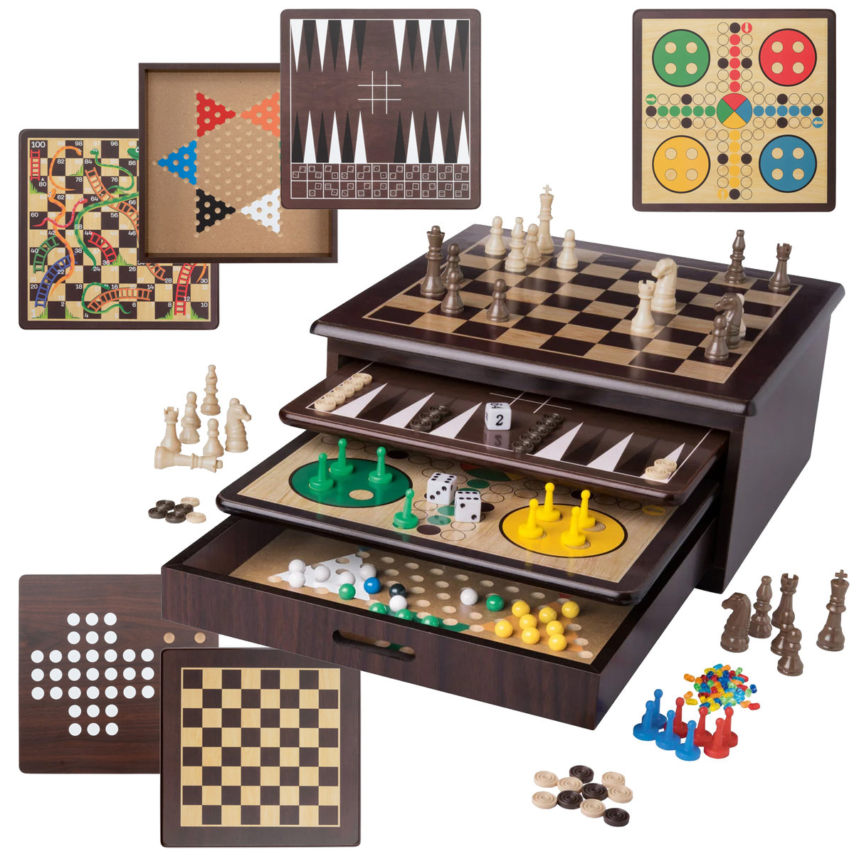 Zestaw gier Playtive 10w1 drewniany