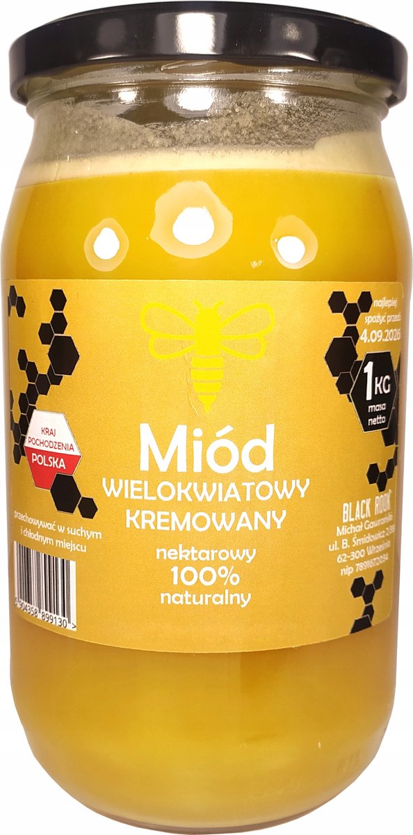 POLSKI miód wielokwiatowy KREMOWANY - 1 kg
