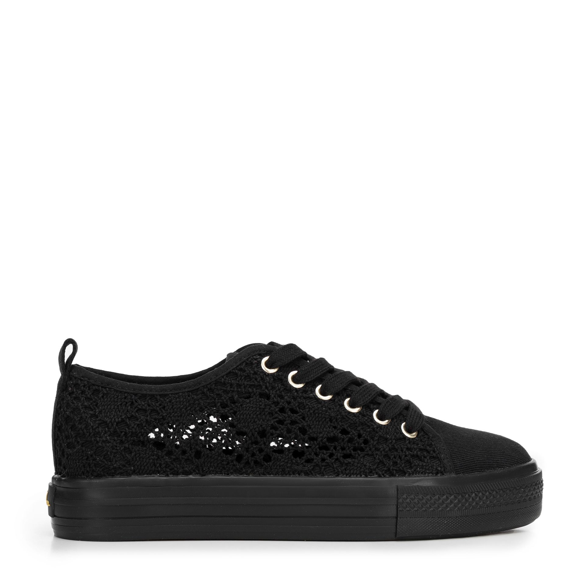 Damskie sneakersy ażurowe czarne