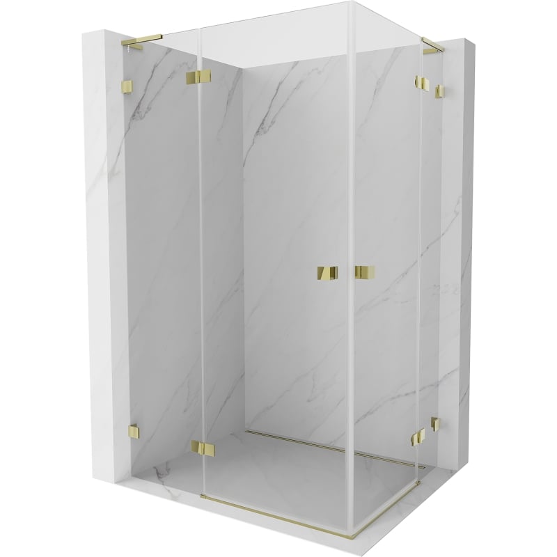 Mexen Lunar L Duo kabina prysznicowa uchylna 105 x 95 cm, transparent, złota - 834L-105L-095P-50-00