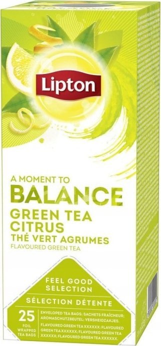 Herbata LIPTON Feel Good Selection, Balance, zielona, cytrusowa, 25 kopert