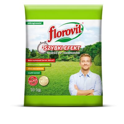 Nawóz do trawników szybki efekt worek 10 kg Florovit