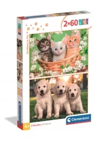 Puzzle 2x60 Super Kolor Brothers In Fur