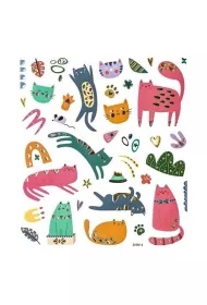 Naklejki z kryształkami Zabawne koty 38szt