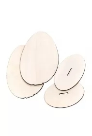 Drewniane jajka z podstawką 15cm 2szt