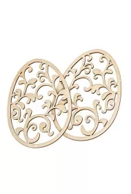 Drewniane ażurowe jajka 14cm 2szt