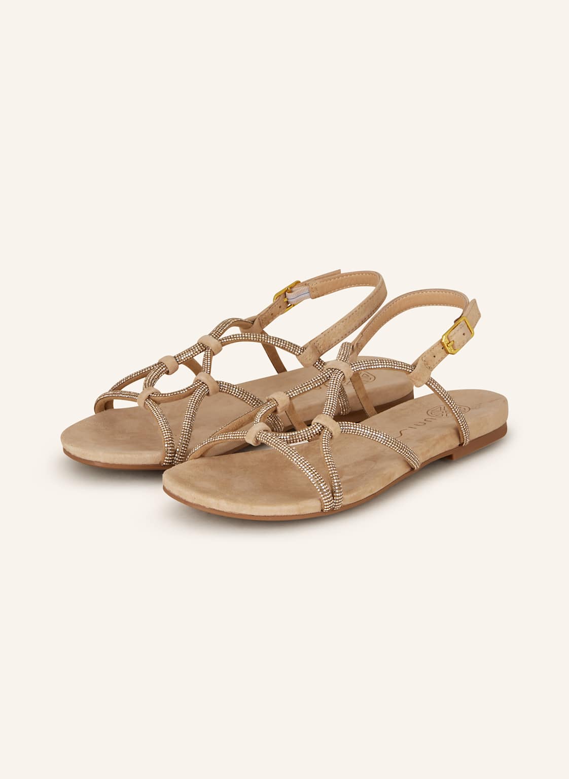 Unisa Sandały Cooper Z Ozdobnymi Kamykami beige