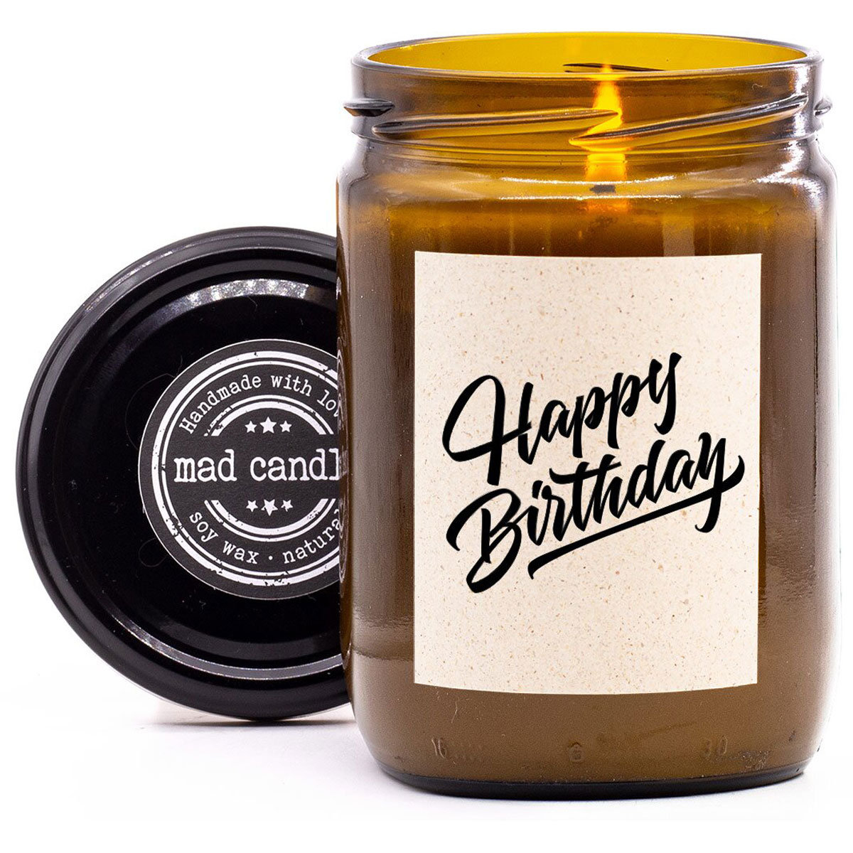 Świeca na prezent urodzinowy sojowa zapachowa Mad Candle 360 g Happy Birthday