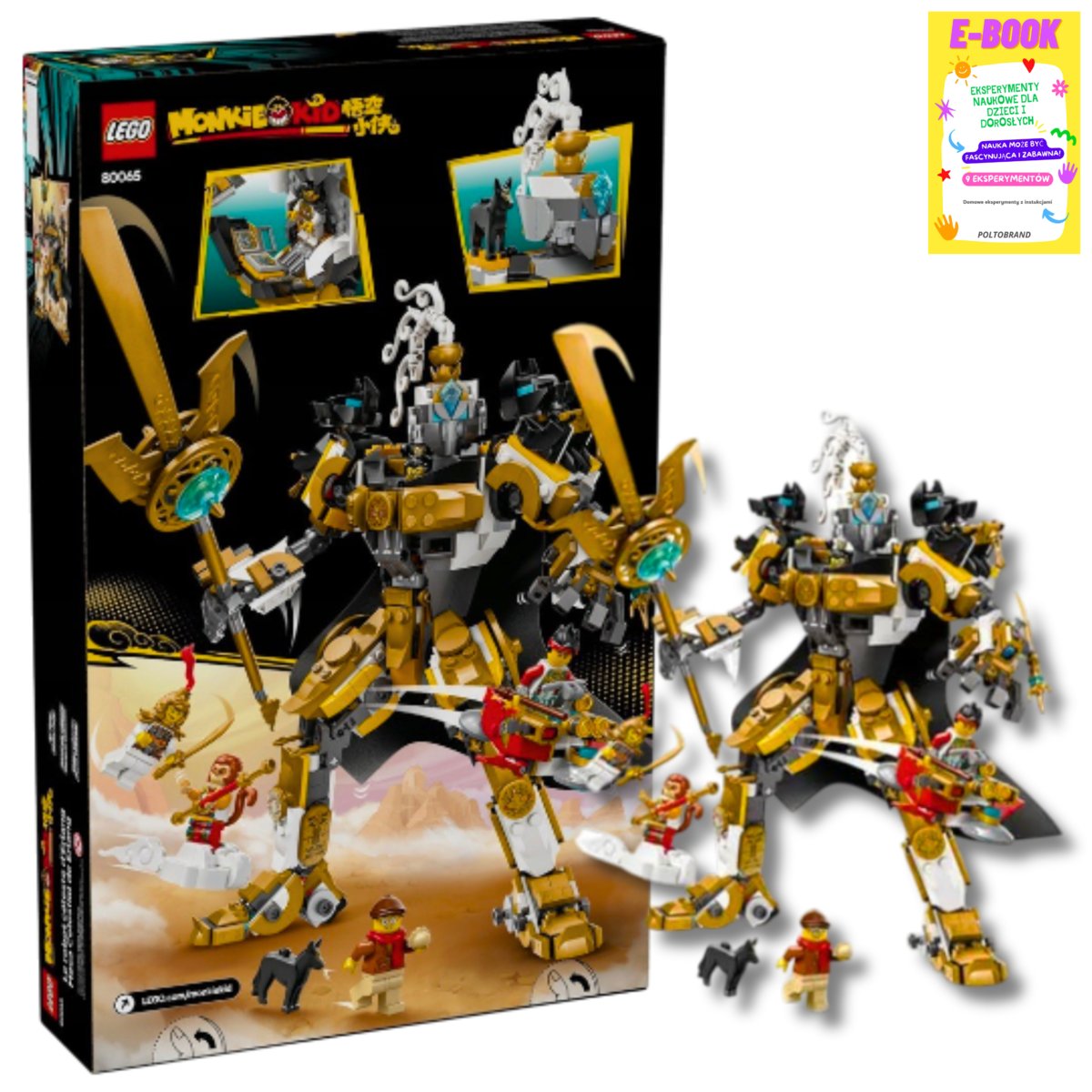 LEGO MONKIE KID NIEBIAŃSKI MECH ERLANGA PREZENT 80065 + EBOOK