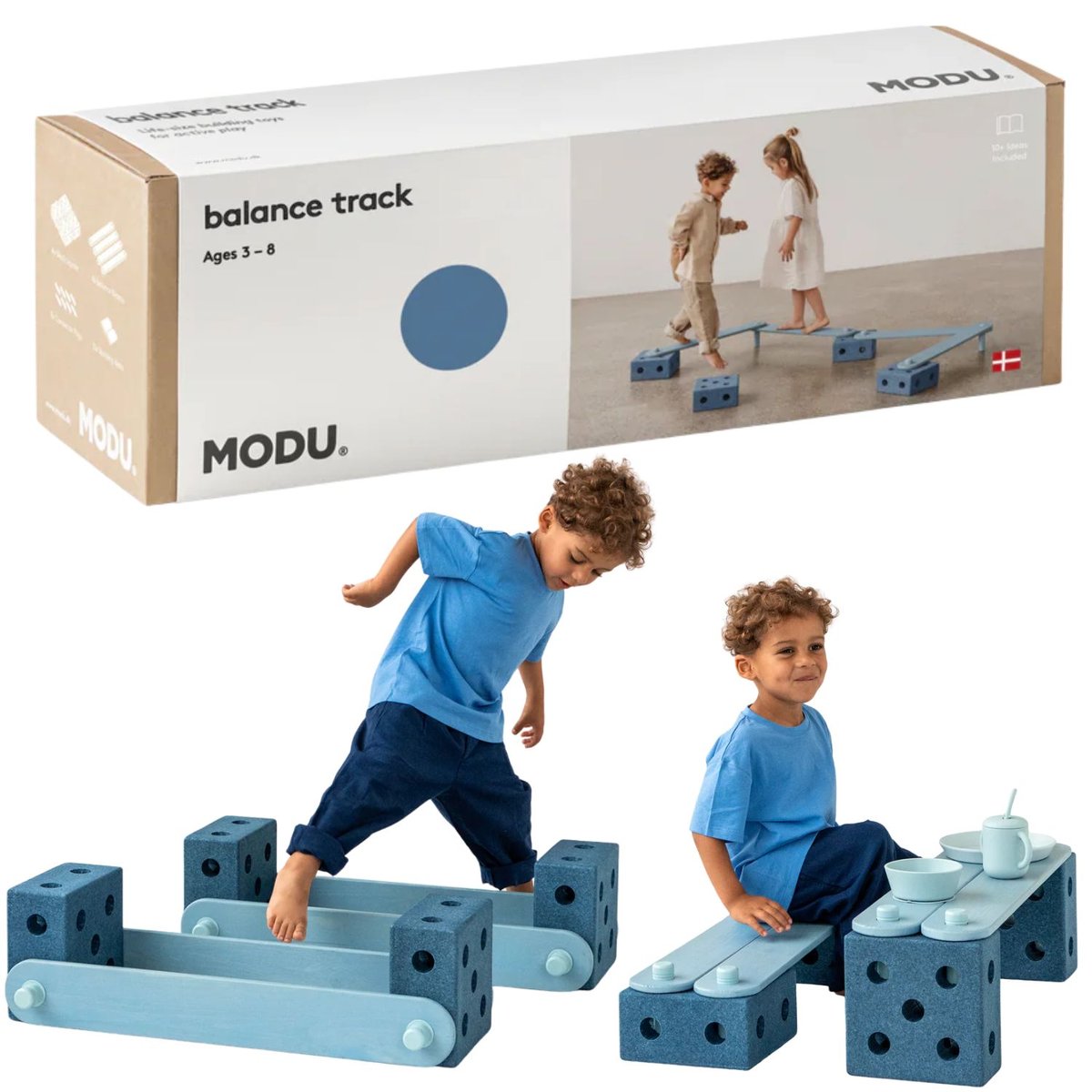 Zestaw tor przeszkód ścieżka Balance Track MODU - Deep Blue/Sky Blue