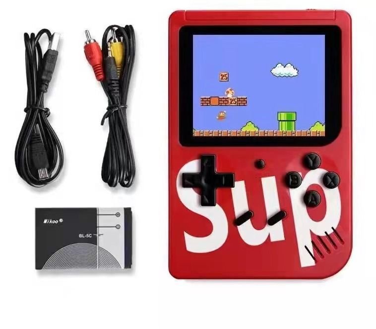 Mini konsola przenośna SUP 400 gier – czerwona (dla jednego gracza)
