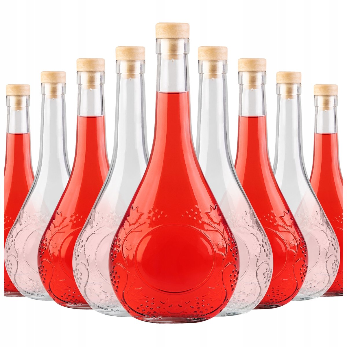 30x BUTELKI NA NALEWKI SOKI WINO DOMOWE PREZENT WINOGRONO 500 ML Z KORKAMI