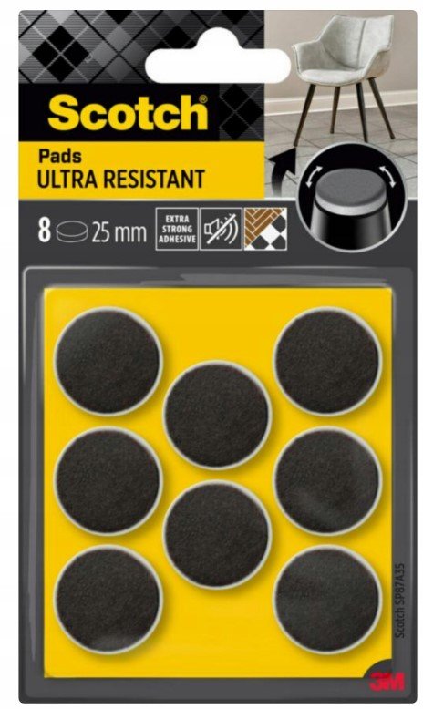 SCOTCH Miękkie podkładki filcowe okrągłe 25 mm 8 szt. 863