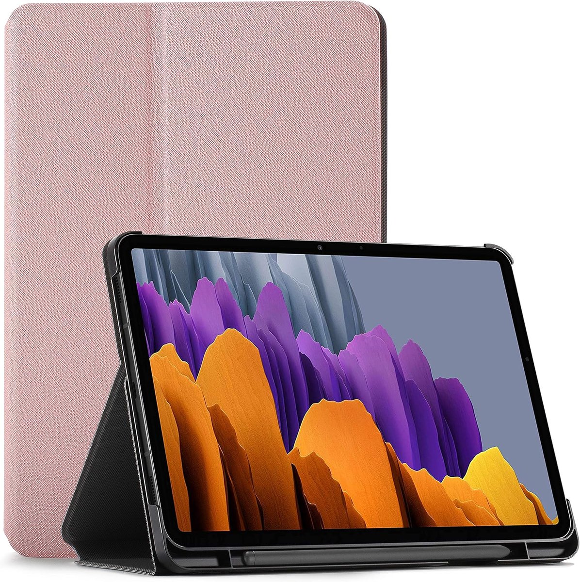 ETUI SAMSUNG GALAXY TAB S7 RÓŻOWE MAGNETYCZNE SKŁADANE ZAMYKANE Z KLAPKĄ