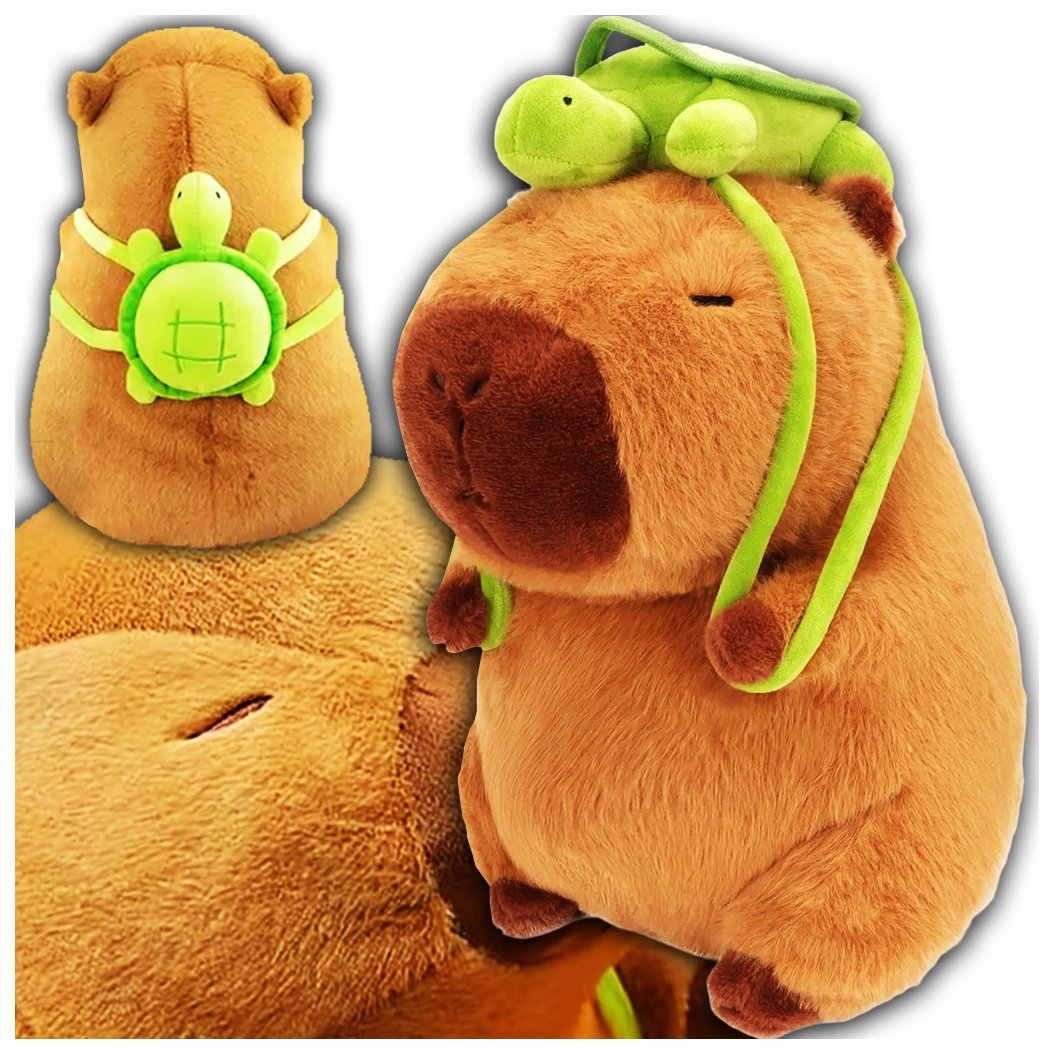 PLUSZOWA KAPIBARA Z PLECAKIEM PLUSZAK MASKOTKA PRZYTULANKA MIĘKKA ZABAWKA