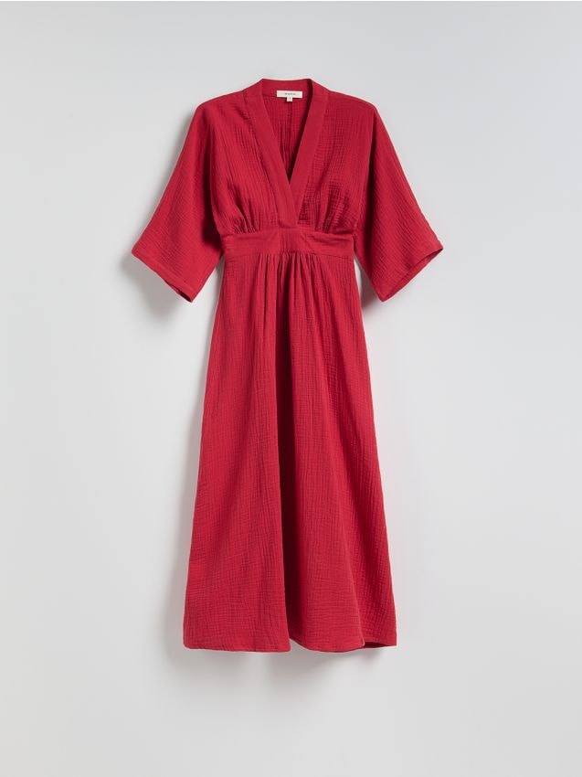 Reserved - Sukienka typu kimono - intenstywna czerwień