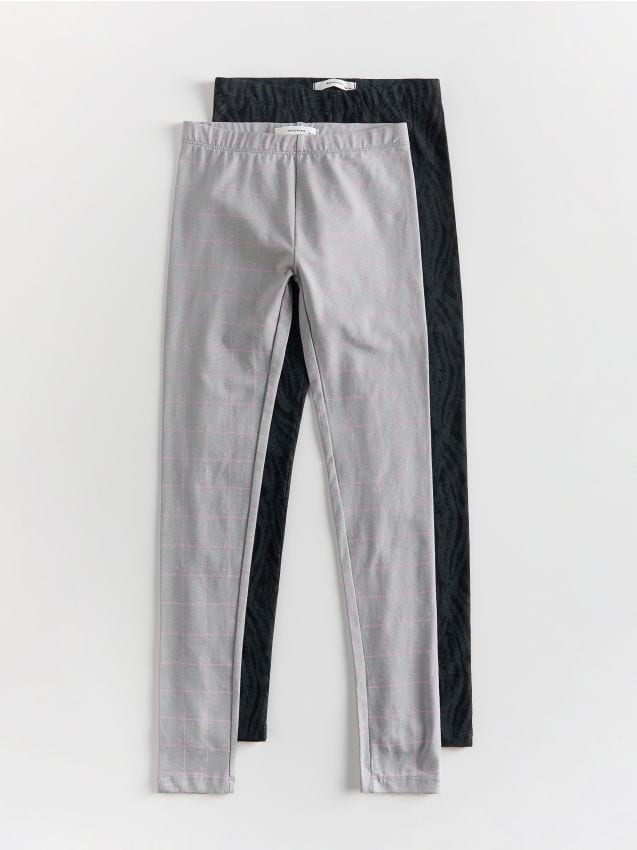 Reserved - Bawełniane legginsy 2 pack - czarny