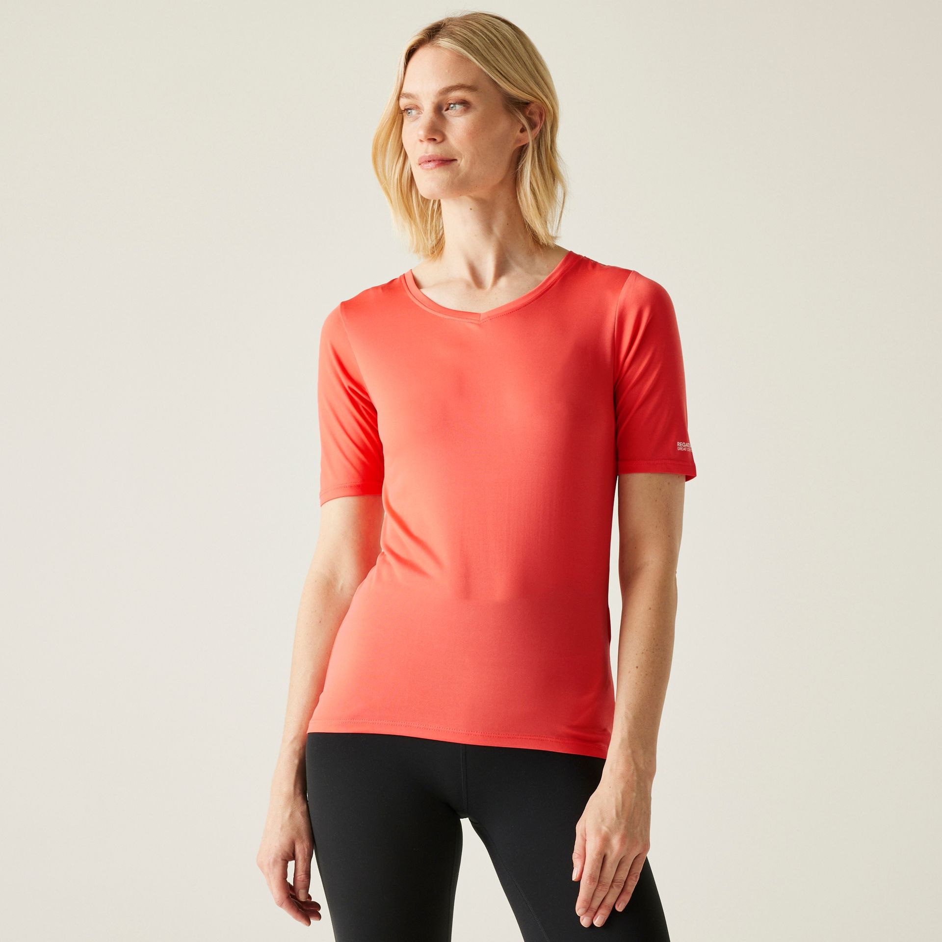 Regatta Damska Koszulka Fingal II V-Neck Różowy, Rozmiar: 36