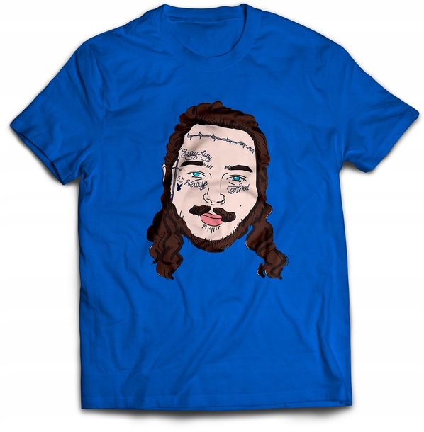 Koszulka męska POST MALONE-005 niebieska r.2XL