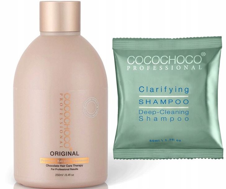 Cocochoco Original 250ml Keratyna + Szampon Przed Keratyną 50ml - Gładkość!
