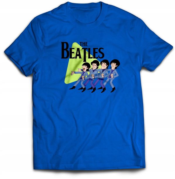 Koszulka męska THE BEATLES-003 niebieska r.XL