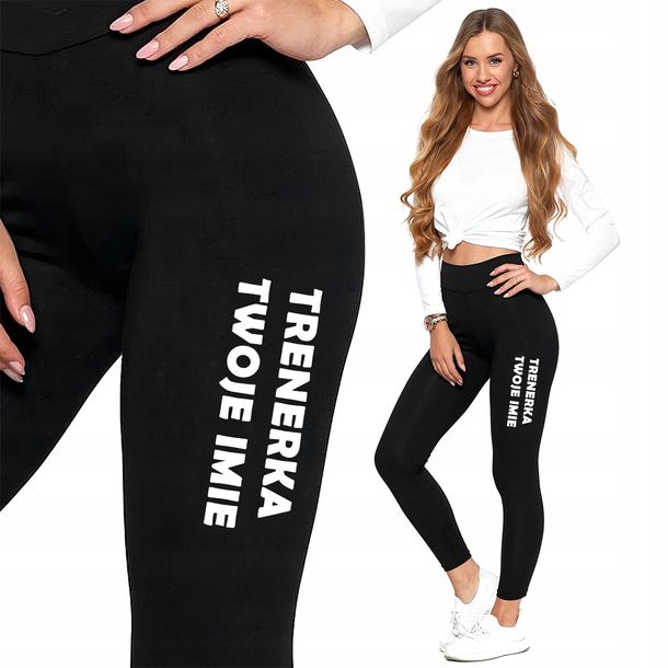 Legginsy Trenerka Imię Nick Czarne S/m Na Siłkę