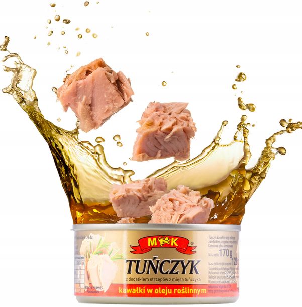 MK Konserwa Tuńczyk Kawałki 170G W OLEJU ROŚLINNYM SMACZNE TRADYCYJNE OMEGA