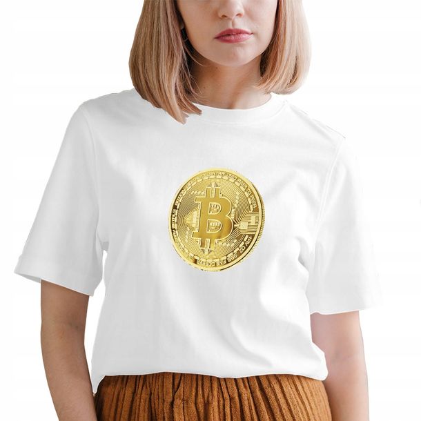 Koszulka Damska BIAŁA r. L BITCOIN 006