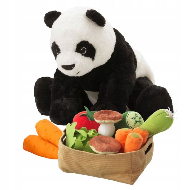 Zestaw na dzień dziecka pluszaki Panda i warzywa