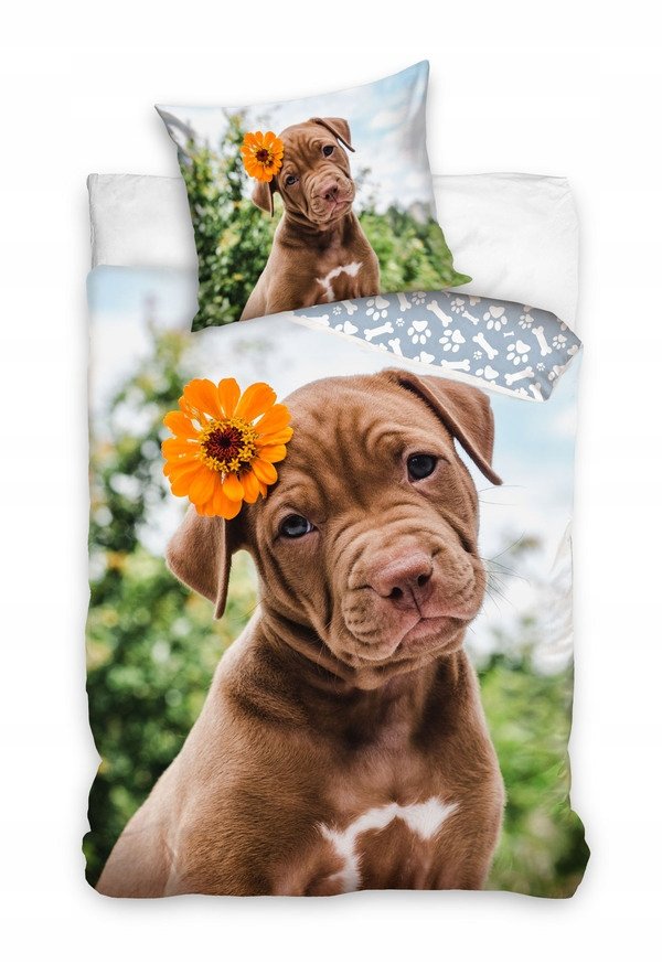 POŚCIEL bawełniana PIES 140x200 cm