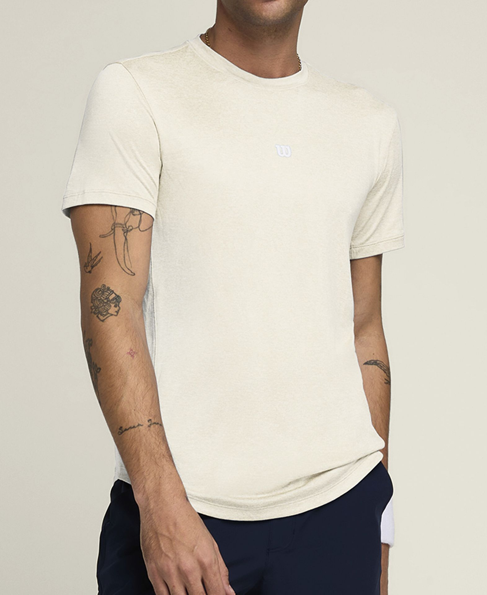 Koszulka męska Wilson M Everyday Performance Tee Sandrift XL