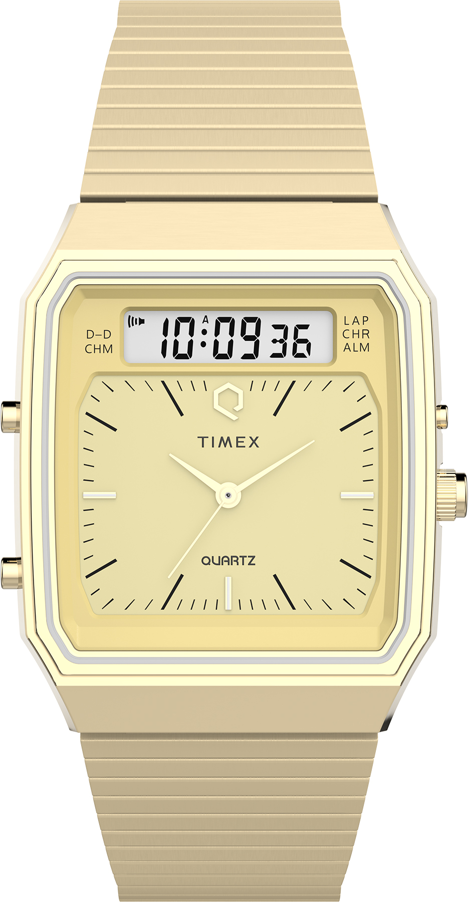 Zegarek Timex TW2Y06000 Q Timex® 1982 Ana-Digi Reissue 33mm Stainless Steel Bracelet