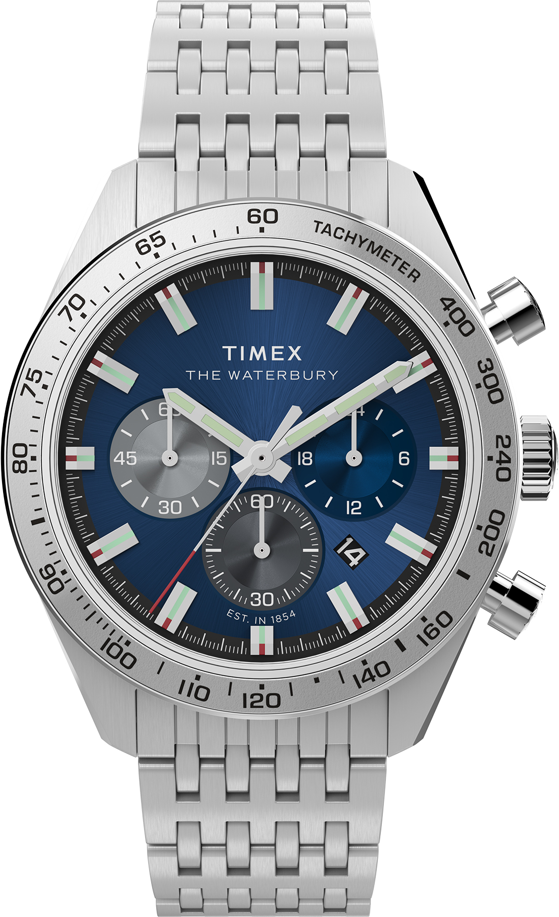 Zegarek Timex TW2Y18500 Waterbury Traditional Chronograph 41mm Stainless Steel Bracelet