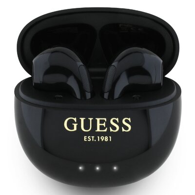 Guess Glossy Effect Egg Shape Printed Classic czarny