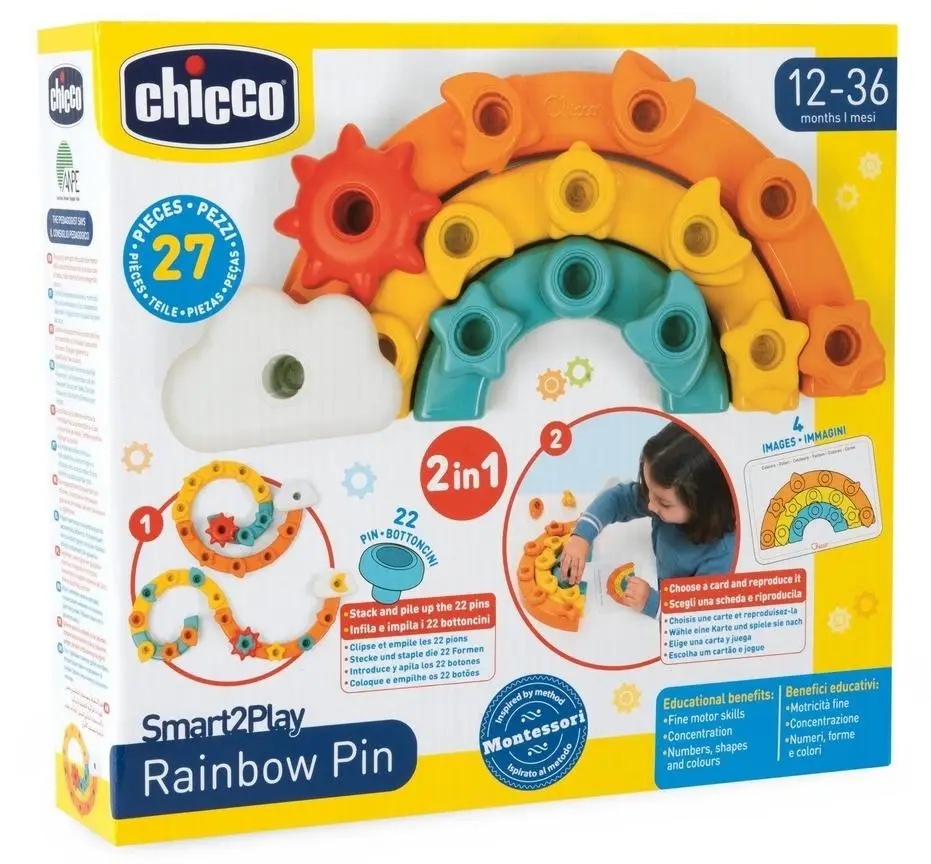 Pinezki kolorowe tęcza - Chicco