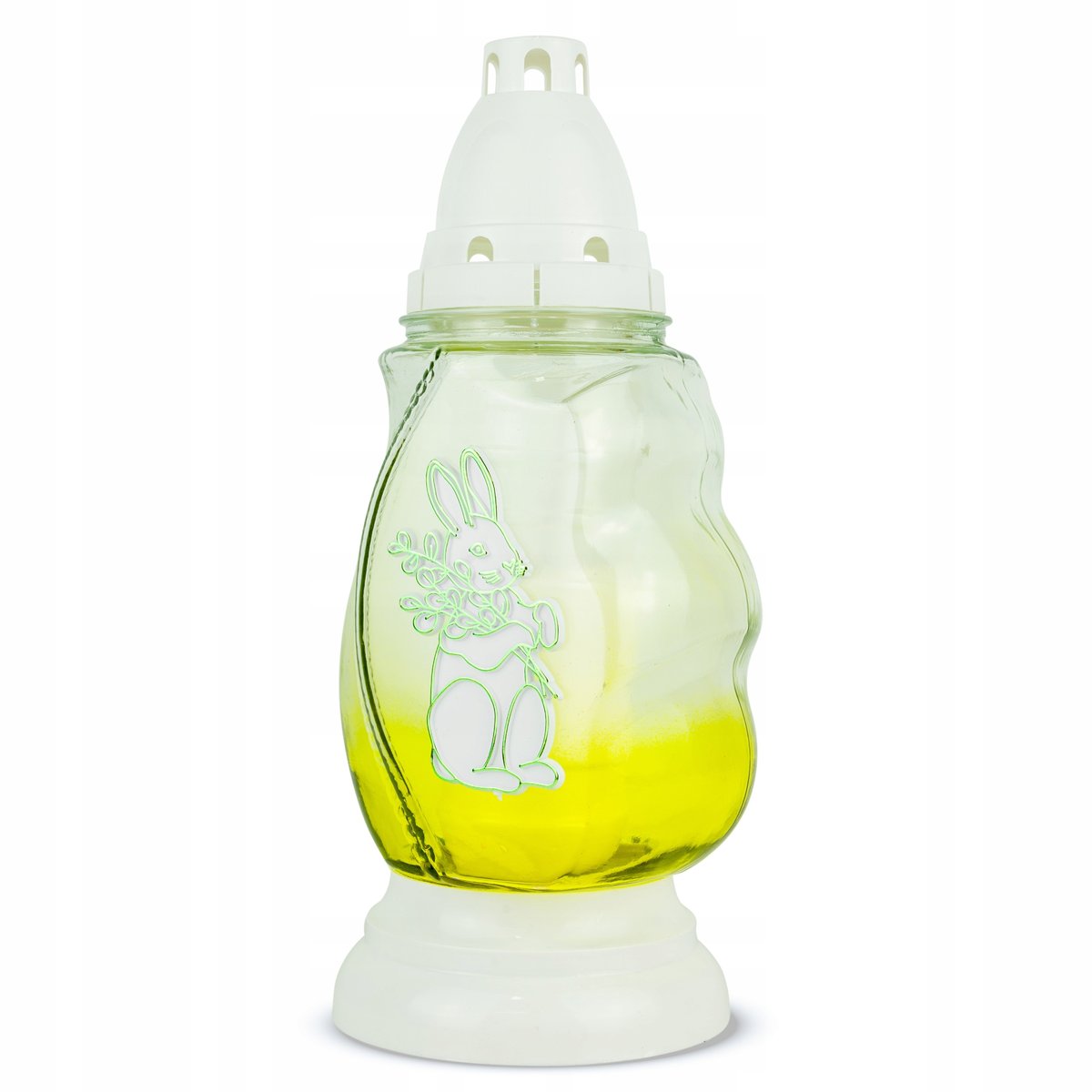 Znicz Wielkanocny Zając 28 cm Żółty DP755 Znicz Świąteczny z Wkładem