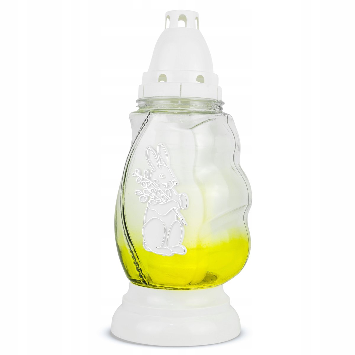 Znicz Wielkanocny Zając 28 cm Żółty DP755 Znicz Świąteczny z Wkładem