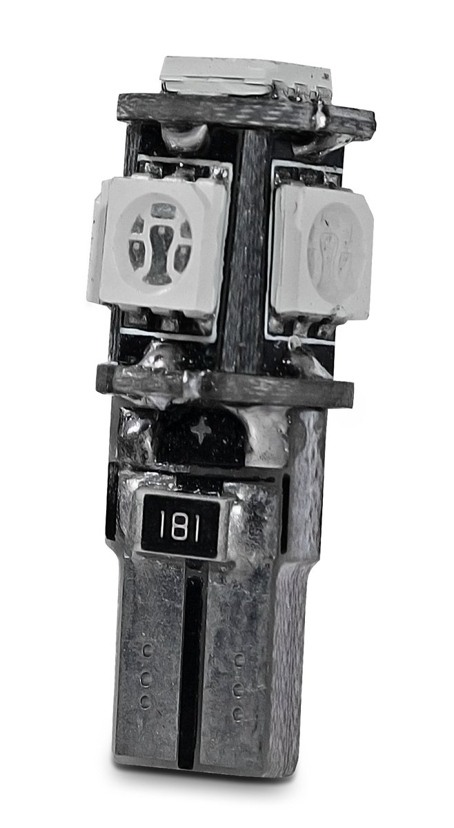 ŻARÓWKA 5 LED CANBUS W5W T10 CZERWONE MOCNE