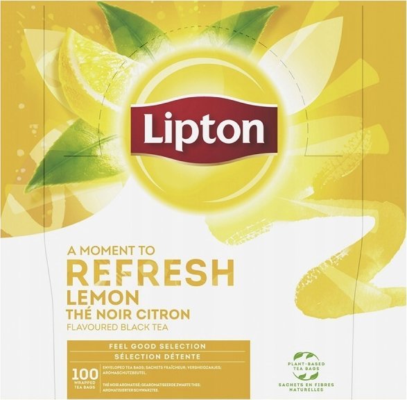 Herbata LIPTON Feel Good Selection, Refresh, cytryna, 100 kopert