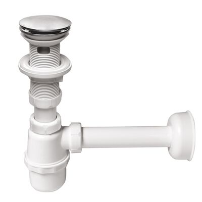 Syfon umywalkowy butelkowy klik-klak z przelewem