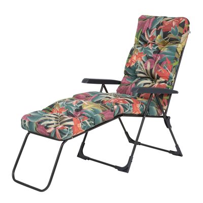 Leżak ogrodowy składany Alabama K1 kwiaty 58 x 144 x 102 cm