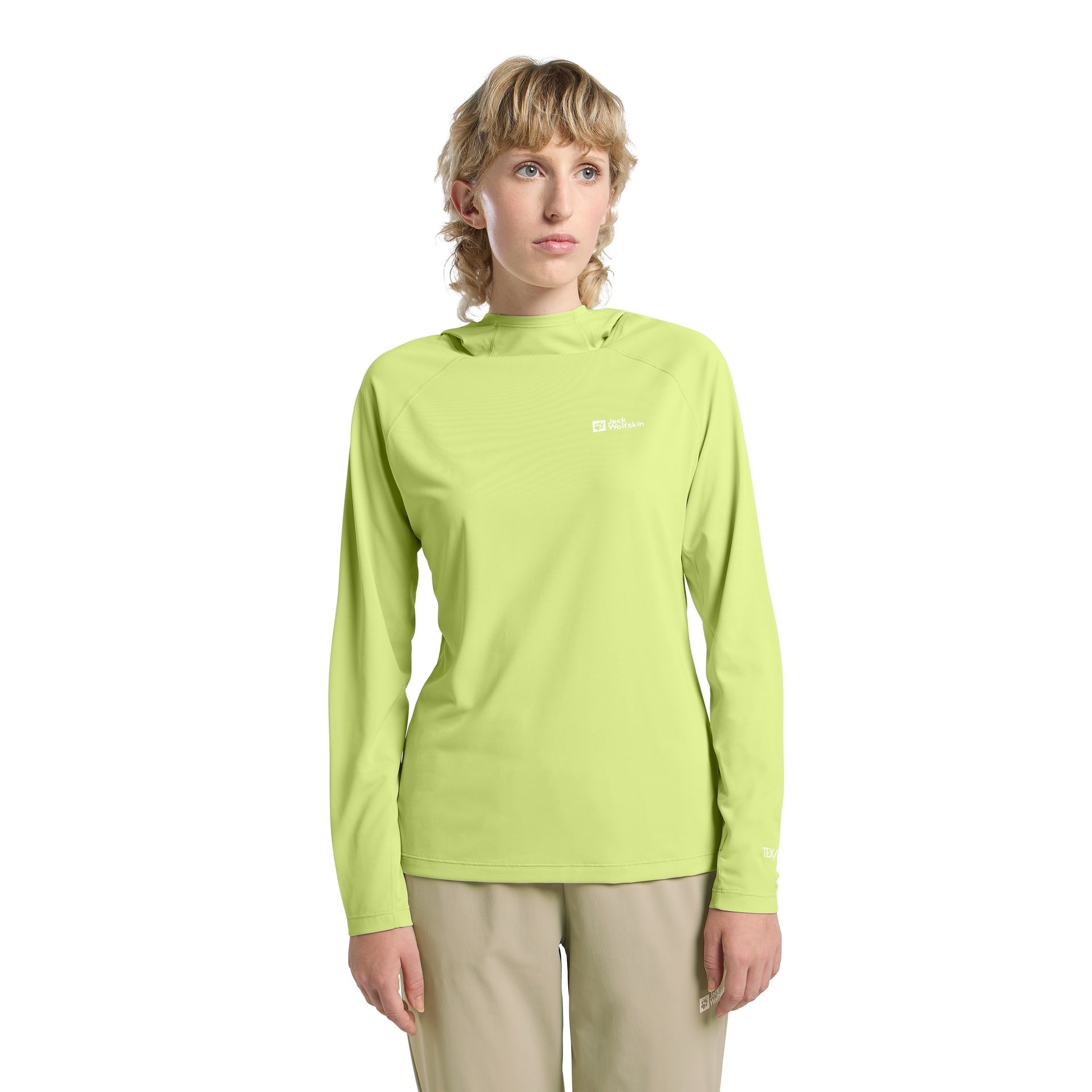 Damska bluza z kapturem Jack Wolfskin PRELIGHT SWIFT HOODY W cool matcha - XS