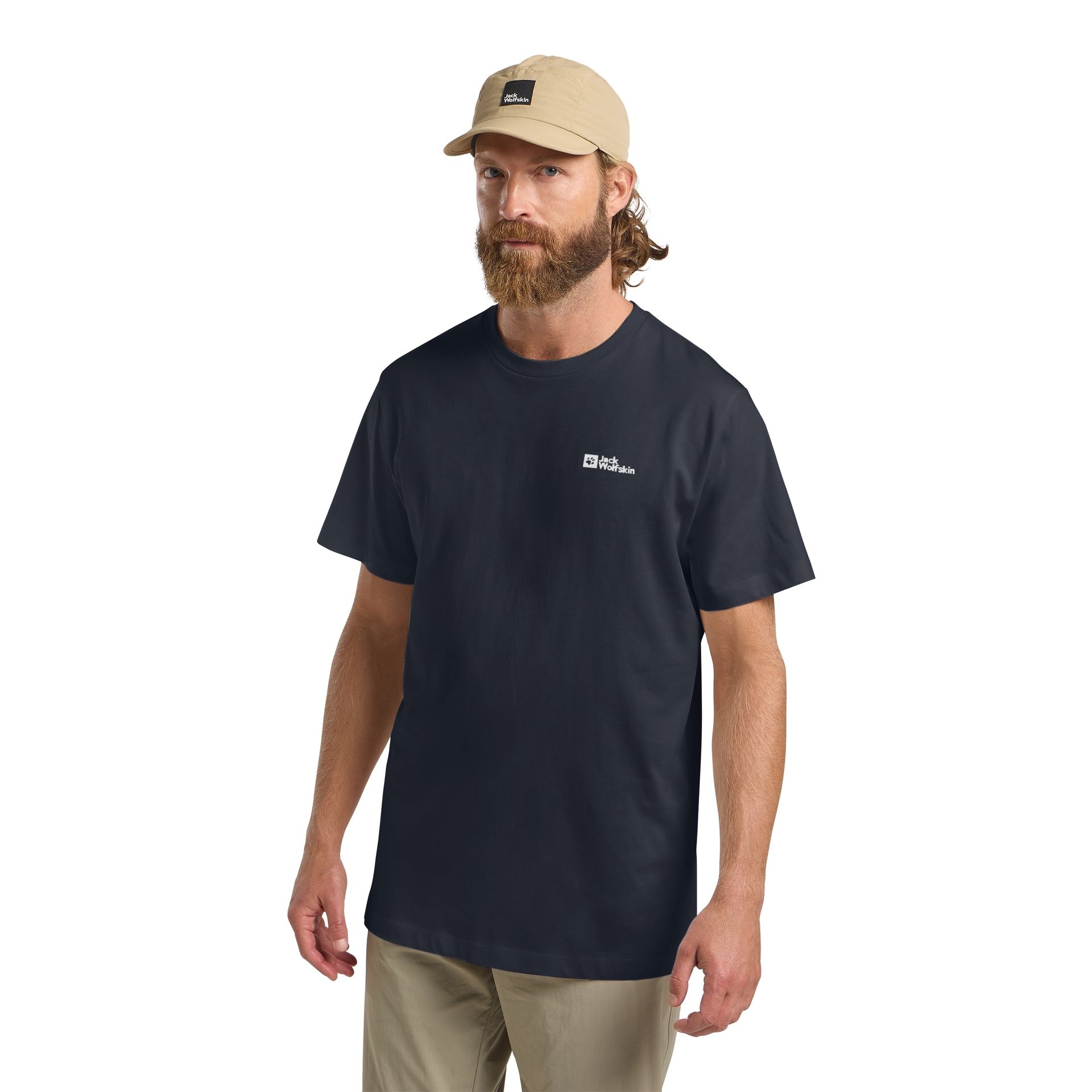 Męska koszulka z krótkim rękawem Jack Wolfskin ESSENTIAL T M dark navy / grey - XL