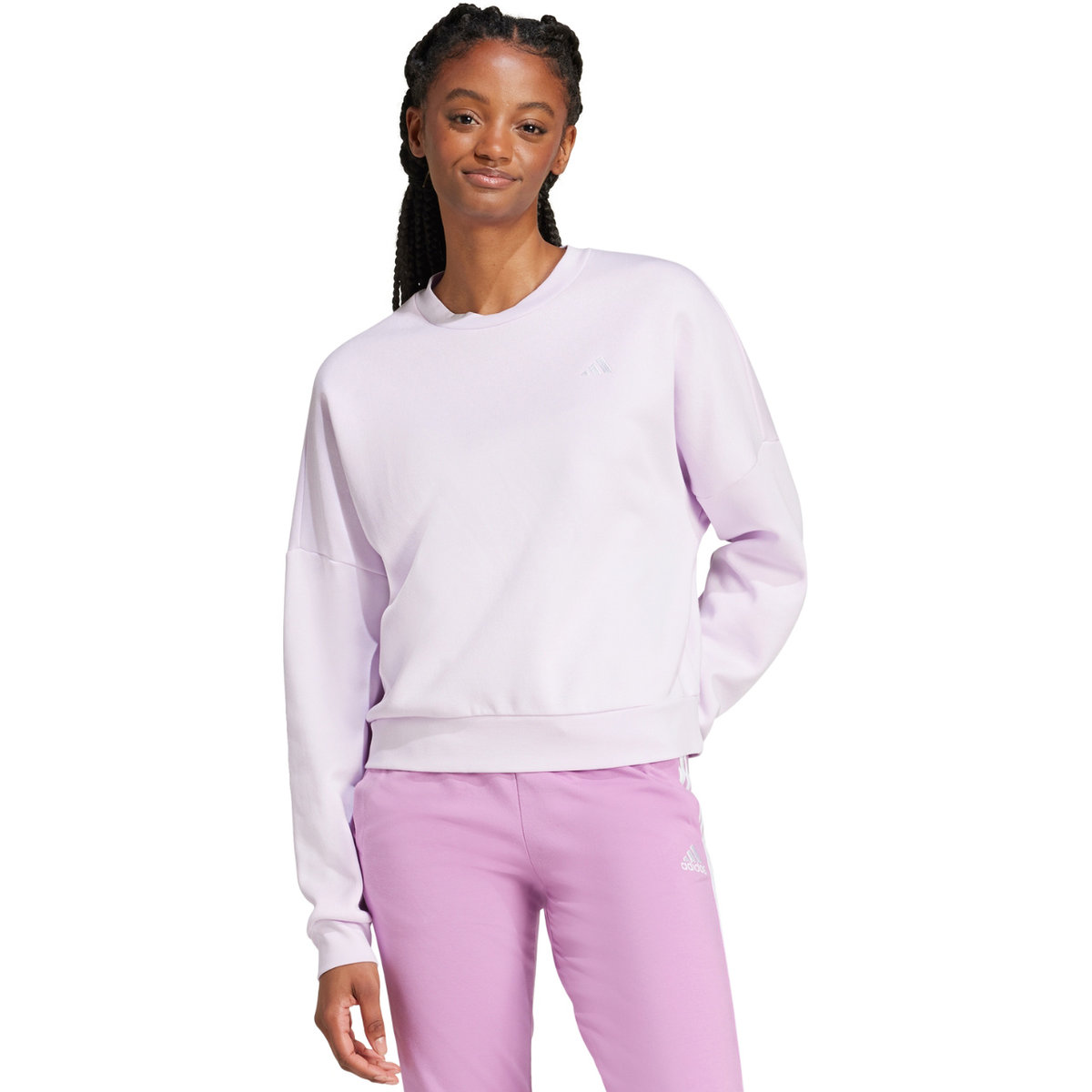 Bluza damska adidas Essentials Small Logo Feel Cozy fioletowa JF8827 L