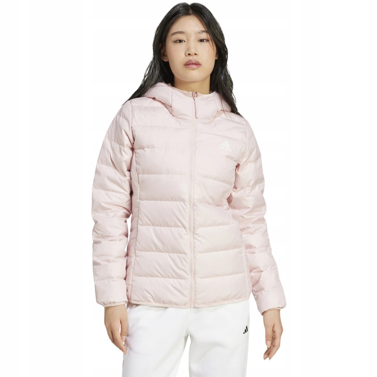 Kurtka damska adidas Essentials Light Down Hooded jasny róż IX8931 M