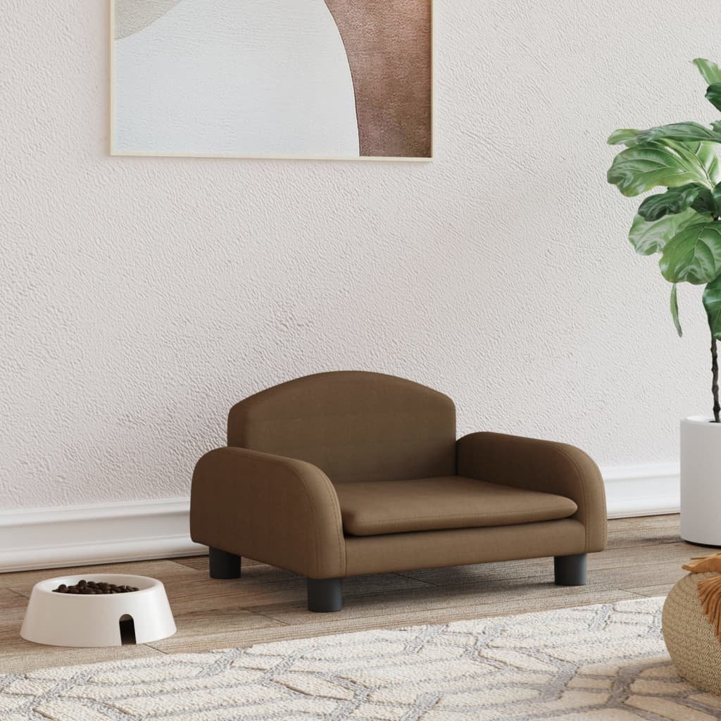 The Living Store Legowisko dla psa - brązowe - 50x40x30 cm - obite tkaniną - Legowisko Dla Psa