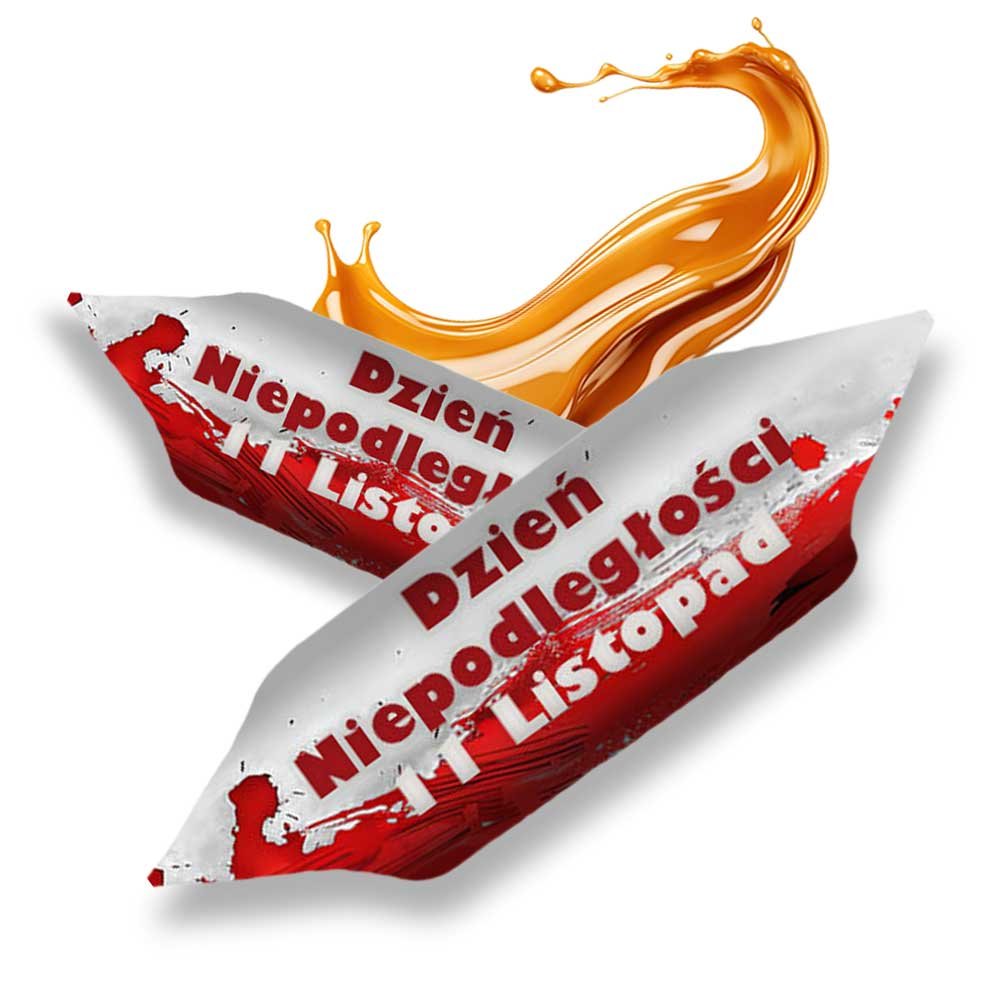 Krówki z logo flaga POLSKA sztab wybory kibic Dzień niepodległości