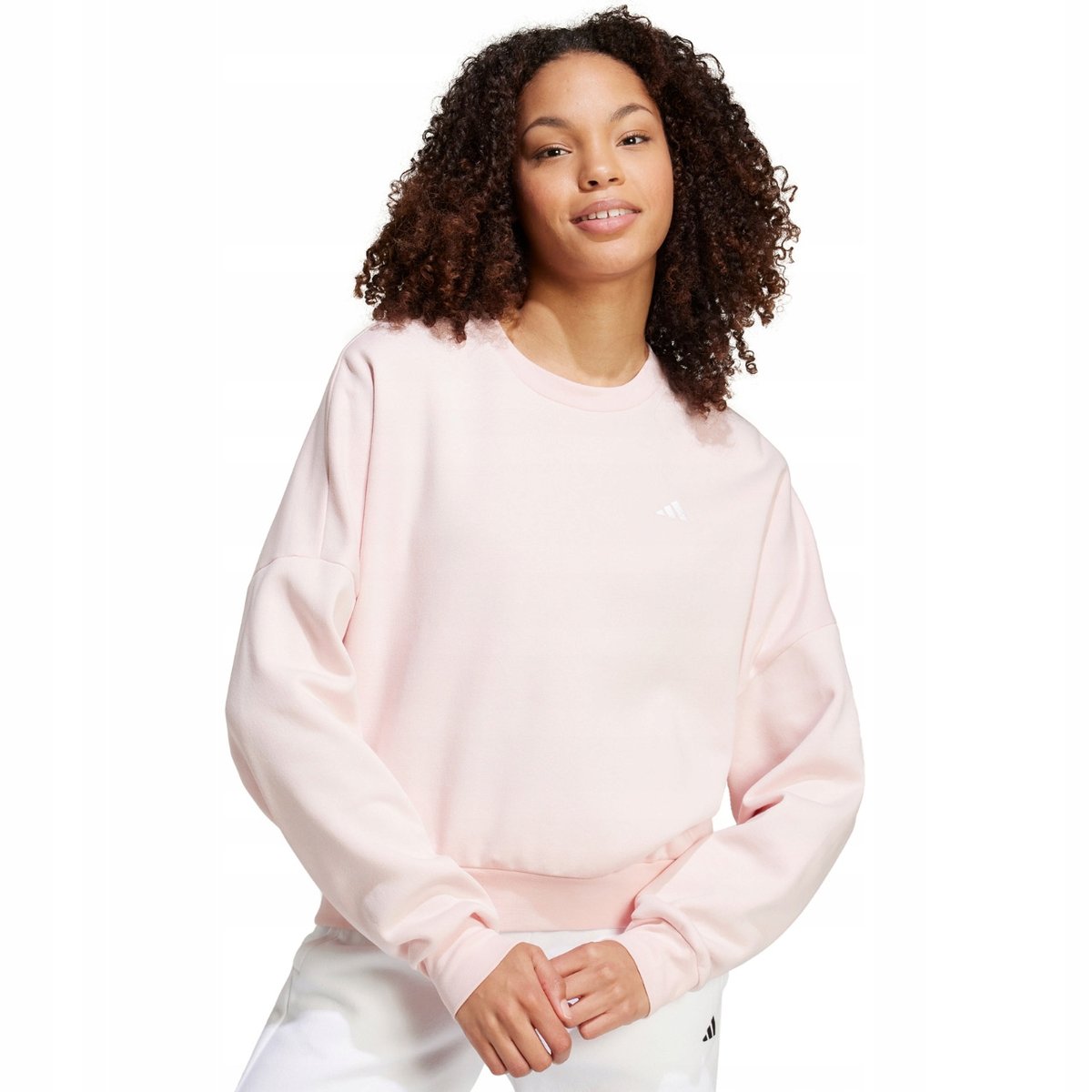 Bluza damska adidas Essentials Small Logo Feel Cozy jasnoróżowa IX7954 L