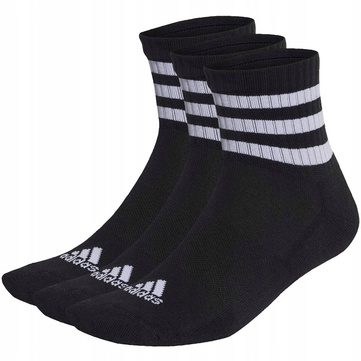 Skarpety adidas 3-Stripes Cushioned Sportswear Mid-Cut Socks 3 Pairs czarne
